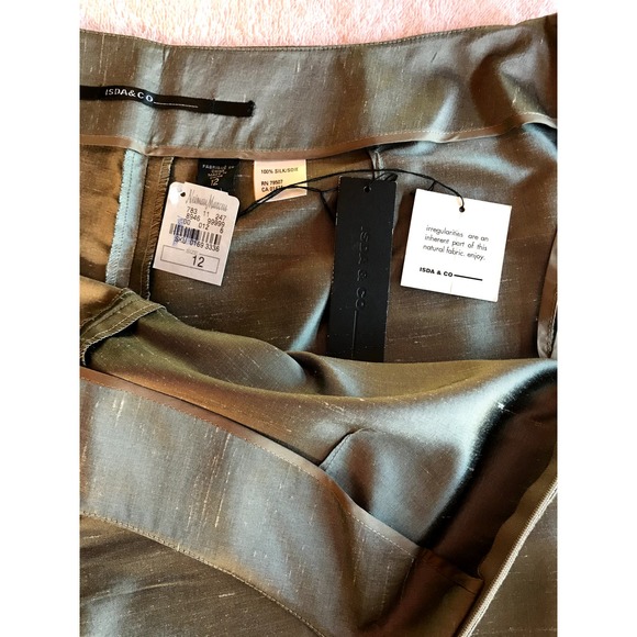 Isda & Co Silk Trousers Formal Occasion or Office size 12 has flaw - Picture 3 of 7